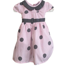 Girl Newberry Dress 18M Pink Grey Polka Dot